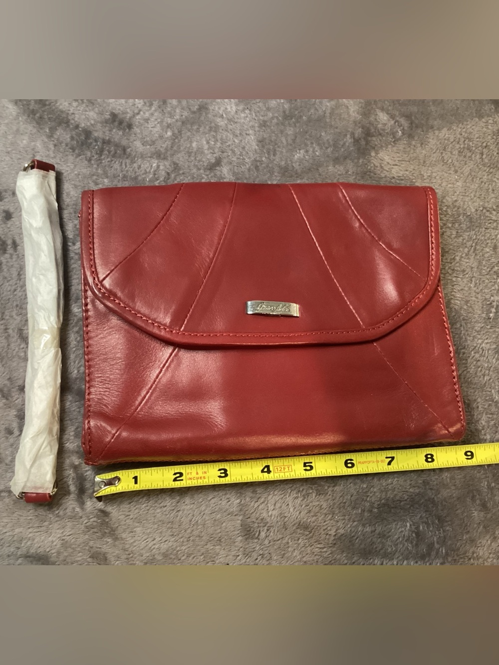 Red Leather Tote and Wallet Set - Women's Handbag - Picture 11 of 16